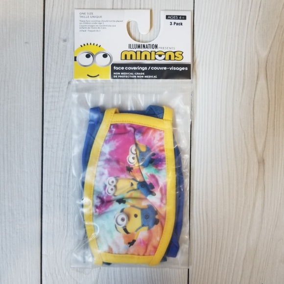 Kids Minions Face Mask (3 pack) NWT - Picture 2 of 12